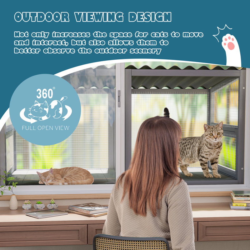 Tucker Murphy Pet™ Cat Catio, Cat Window Box for Multiple